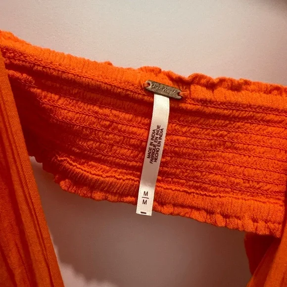 Free People Vibrant Orange Backless Dress - Picture 2 of 2